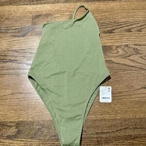 NWT TOAST SWIM Moss Green One Piece Swimsuit Size Small